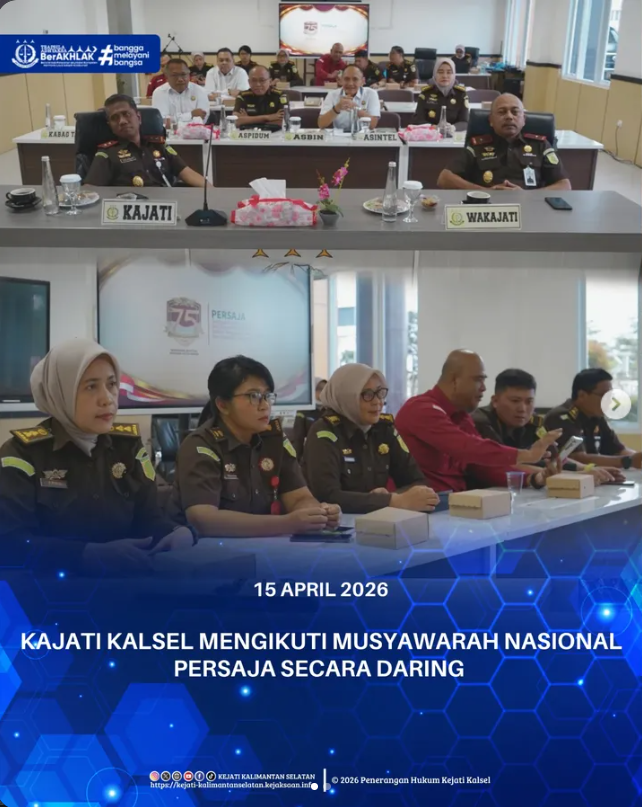 KAJATI KALSEL MENGIKUTI MUSYAWARAH NASIONAL PERSAJA SECARA DARING