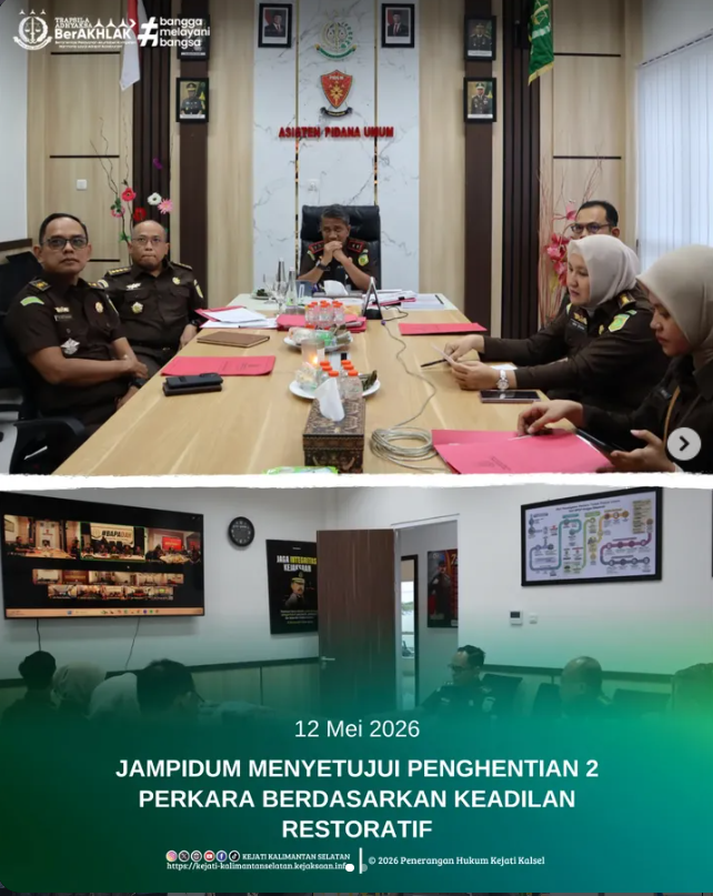 JAMPIDUM MENYETUJUI PENGHENTIAN 2 PERKARA BERDASARKAN KEADILAN RESTORATIF