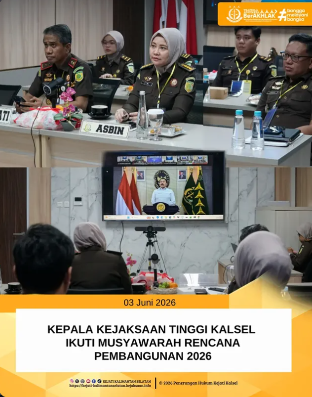 KEPALA KEJAKSAAN TINGGI KALSEL IKUTI MUSYAWARAH RENCANA PEMBANGUNAN 2026