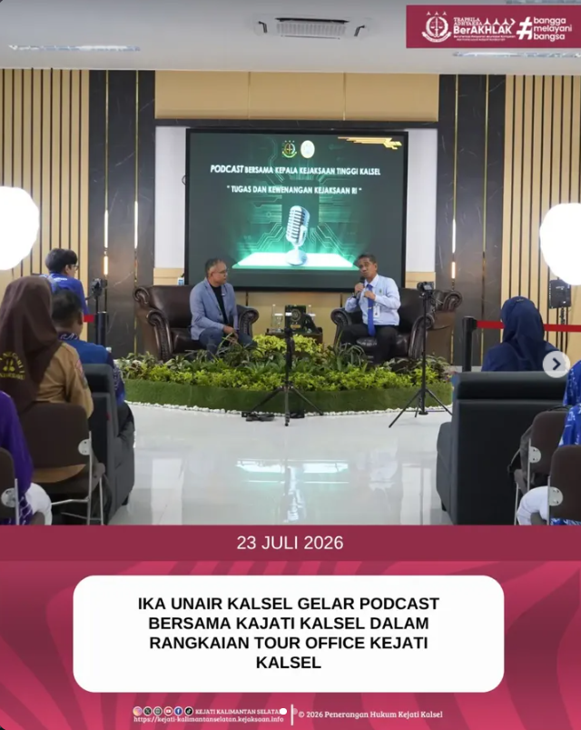 IKA UNAIR KALSEL GELAR PODCAST BERSAMA KAJATI KALSEL DALAM RANGKAIAN TOUR OFFICE KEJATI KALSEL
