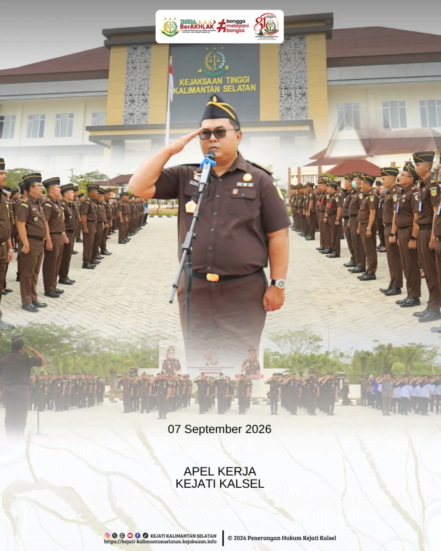 Banjarbaru 7 September 2026 – Kejaksaan Tinggi Kalimantan Selatan melaksanakan Apel Kerja yang digelar di halaman Kantor