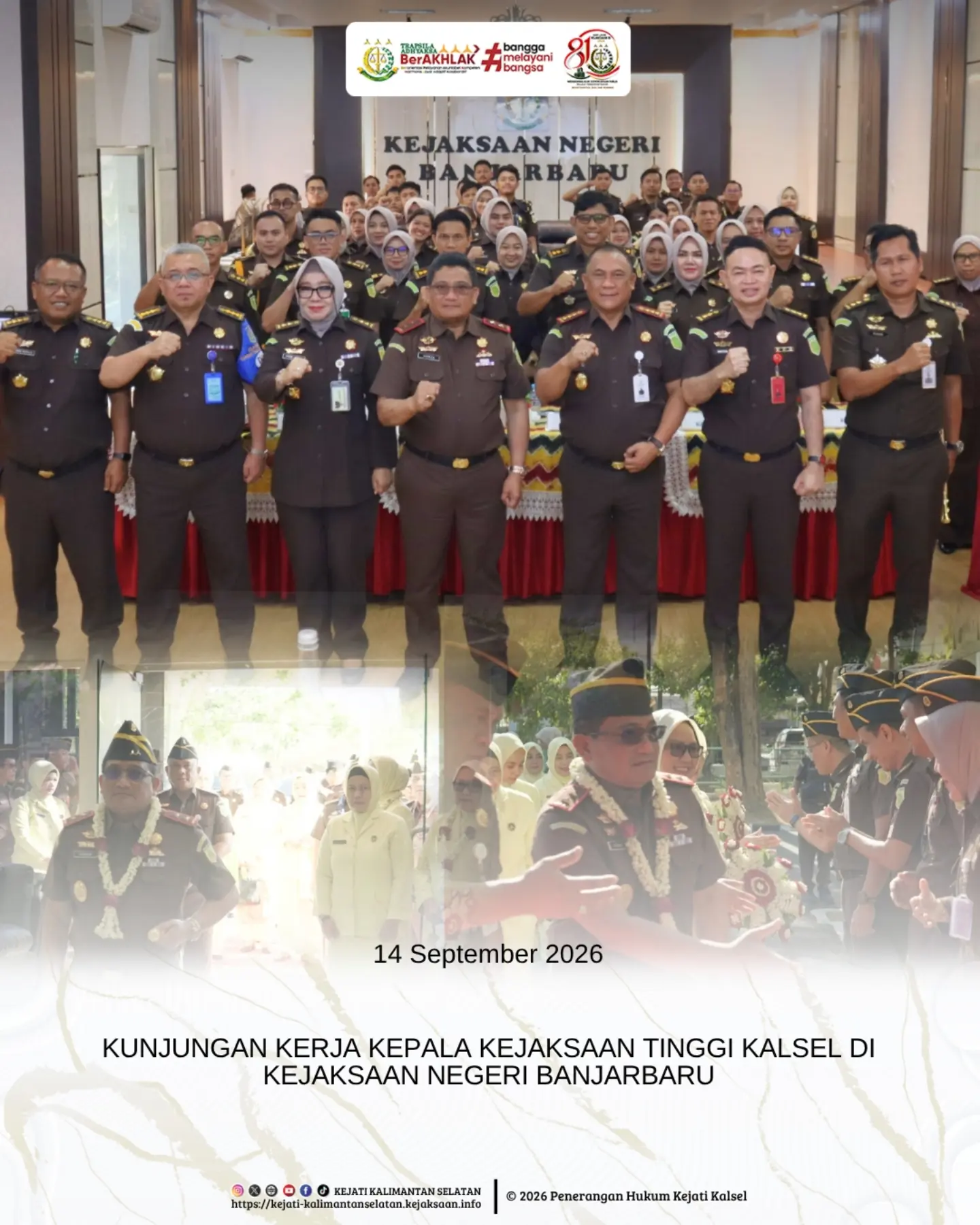 Banjarbaru 15 September 2026 – Kepala Kejaksaan Tinggi Kalimantan Selatan Sukarman Sumarinton SH MH