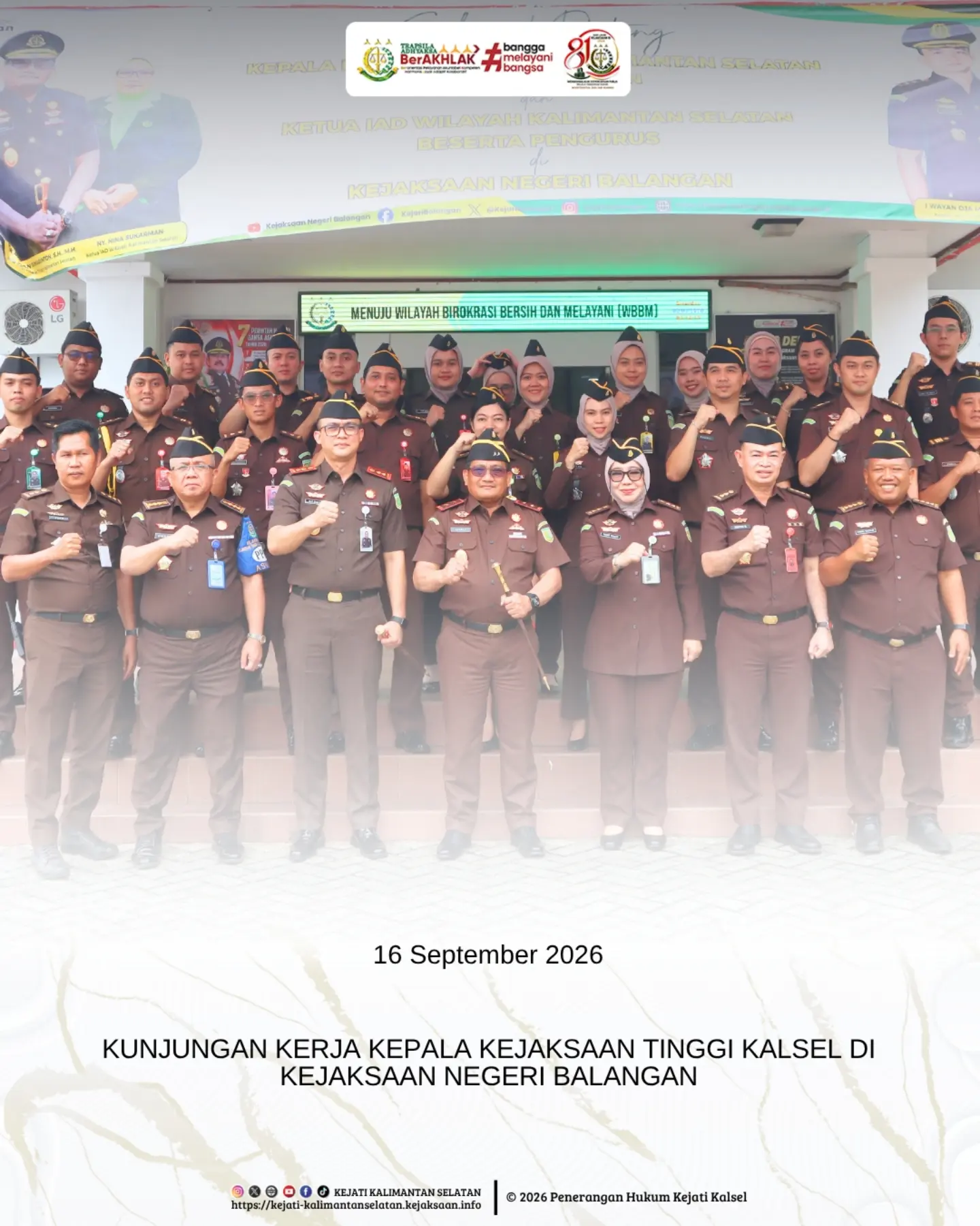 Paringin 16 September 2026 – Kepala Kejaksaan Tinggi Kalimantan Selatan Sukarman Sumarinton SH MH