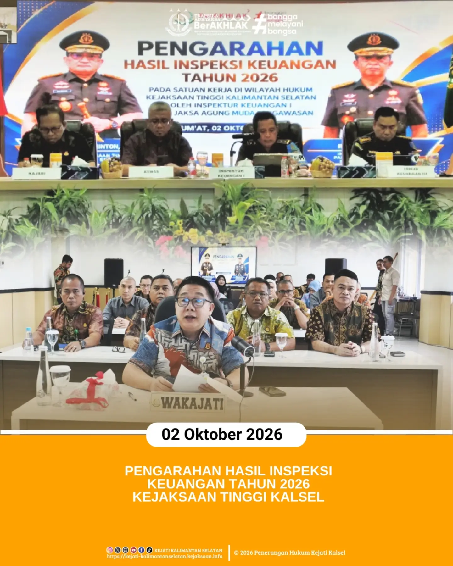 Jumat 2 Oktober 2026 Wakil Kepala Kejaksaan Tinggi Kalimantan Selatan Dr