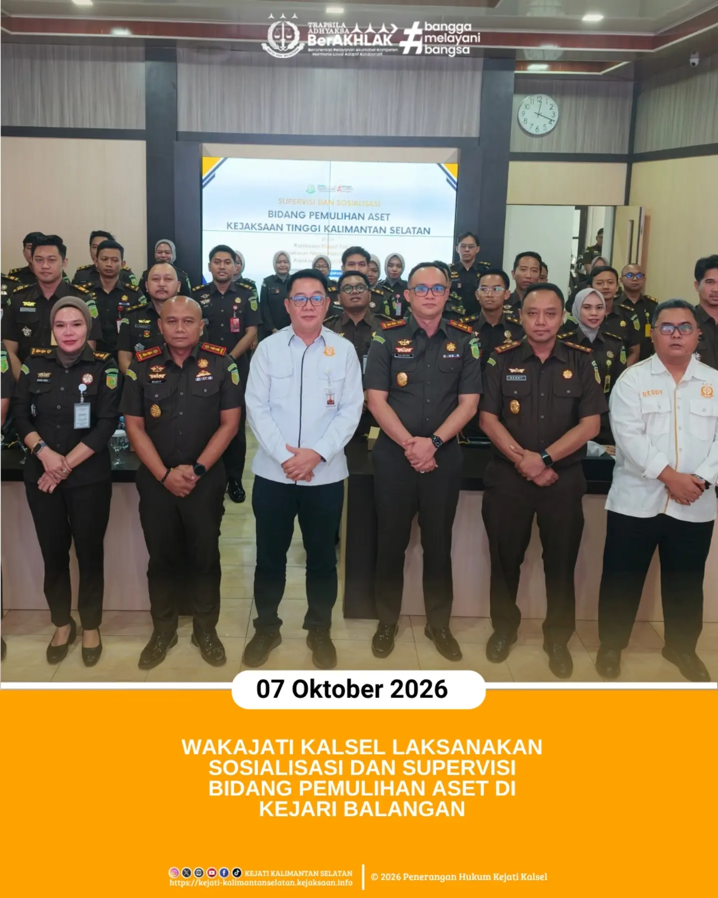Balangan 7 Oktober 2026 – Wakil Kepala Kejaksaan Tinggi Kalimantan Selatan Dr