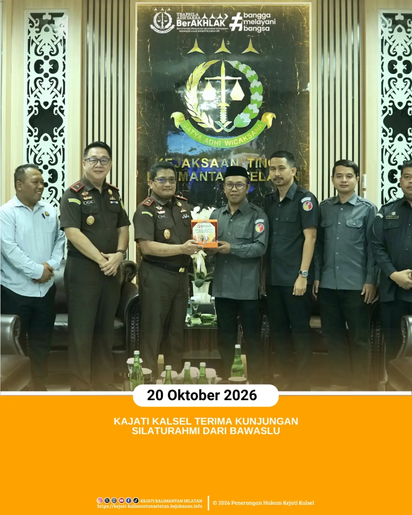 Banjarbaru 20 Oktober 2026 – Kepala Kejaksaan Tinggi Kalimantan Selatan Sukarman Sumarinton SH MH didampingi Wakil