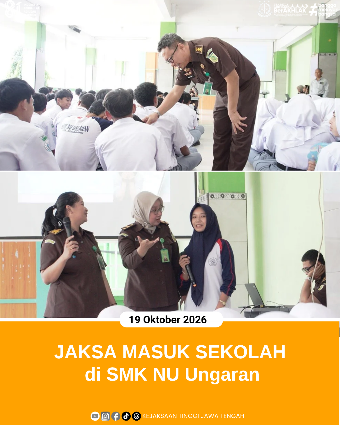 Jaksa Masuk Sekolah di SMK NU Ungaran