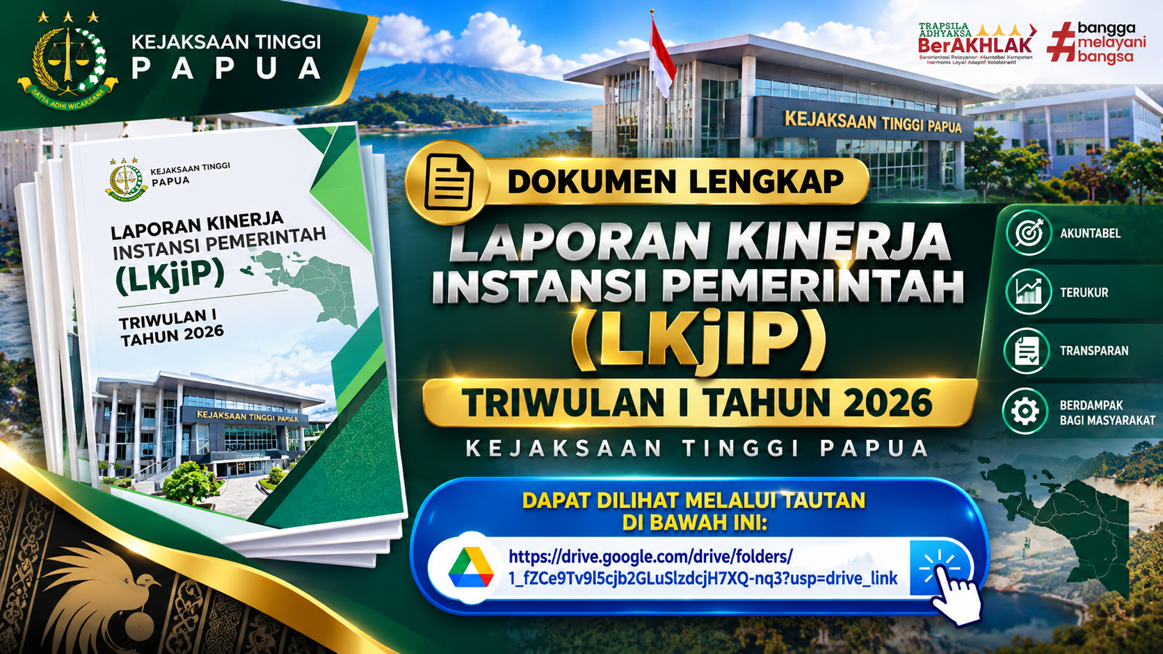 LAPORAN KINERJA INSTANSI PEMERINTAH LKjIP) TRIWULAN I TAHUN 2026 KEJAKSAAN TINGGI PAPUA